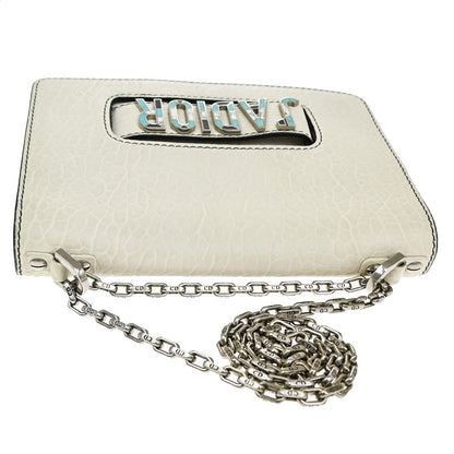 Christian Dior J'Adior Flap Bag Canyon Grained Lambskin with Mosaic Detail, WHITE, LEATHER, Shoulder bag