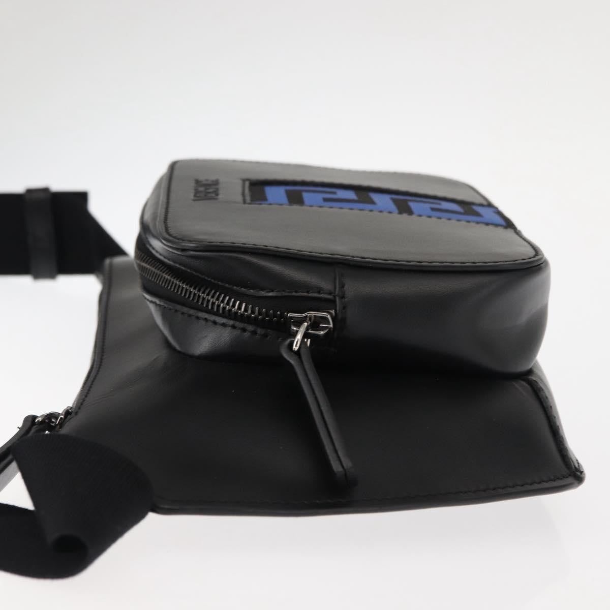 Versace Crossbody Pouch Studded Leather, BLACK, LEATHER, Clutche & pouche