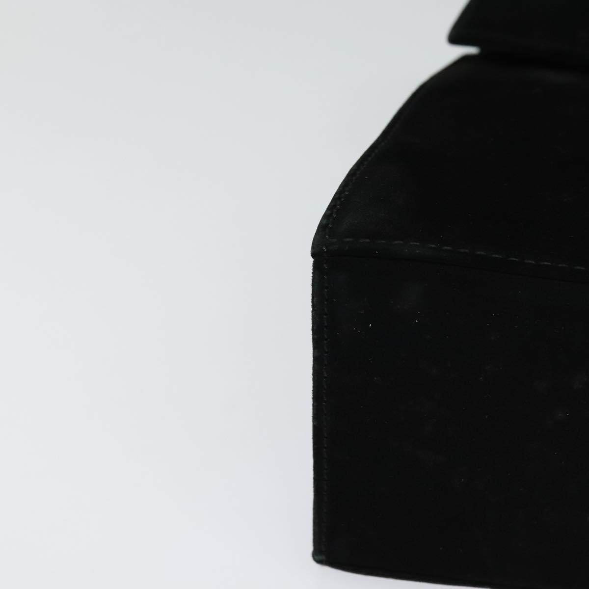 Salvatore Ferragamo Gancini Convertible Top Handle Bag Suede, BLACK, SUEDE, Handbag