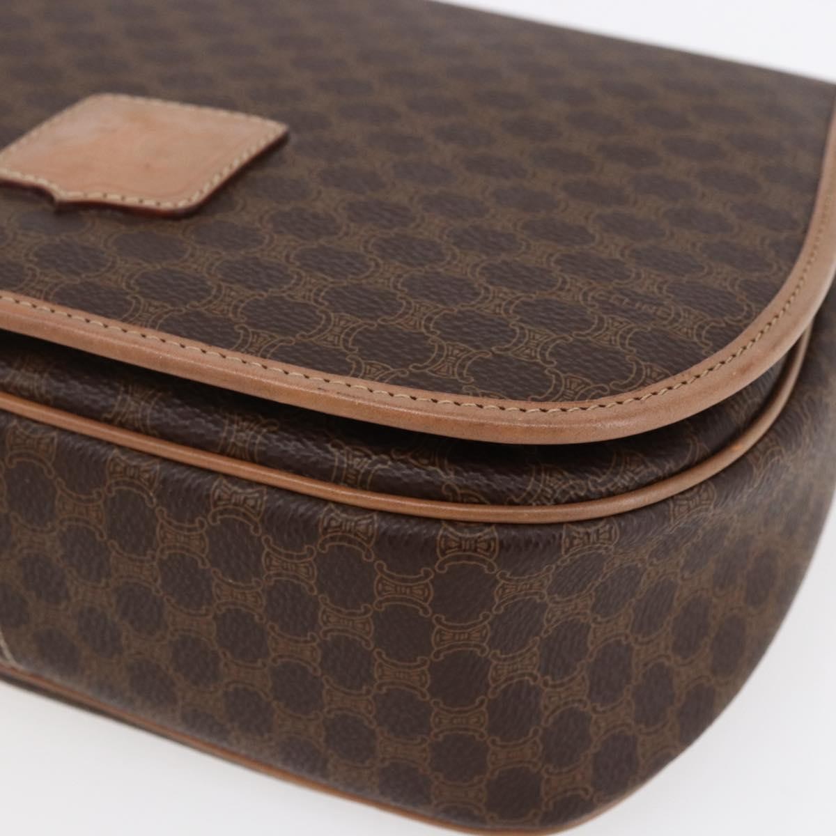 Celine Macadam Shoulder Bag PVC Leather, BROWN, CANVAS, Shoulder bag