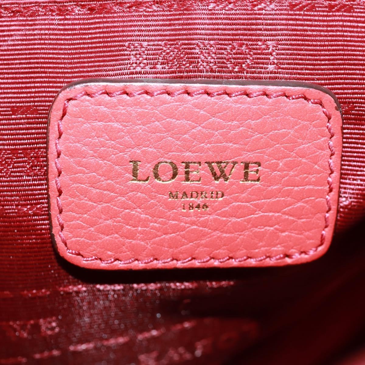Loewe Anagram handbag Leather, RED, LEATHER, Handbag