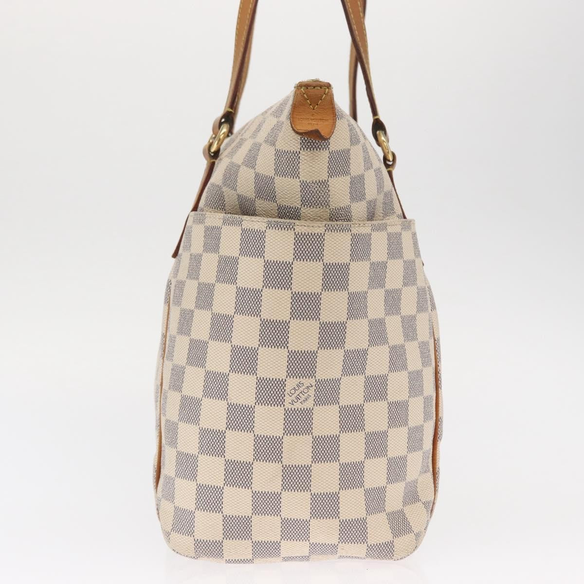 Louis Vuitton Totally Handbag Damier azur, WHITE, CANVAS, Tote bag