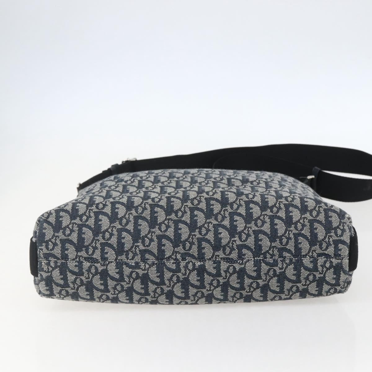 Christian Dior Vintage Trotter Shoulder Bag Canvas, NAVY, CANVAS, Shoulder bag