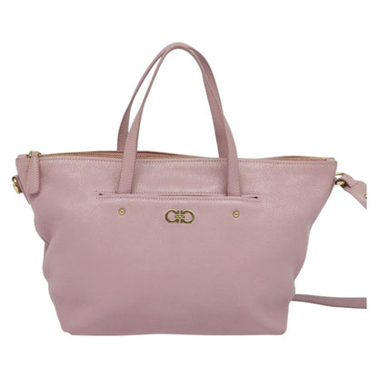 Salvatore Ferragamo Gancini Tote Leather, PINK, LEATHER, Tote bag