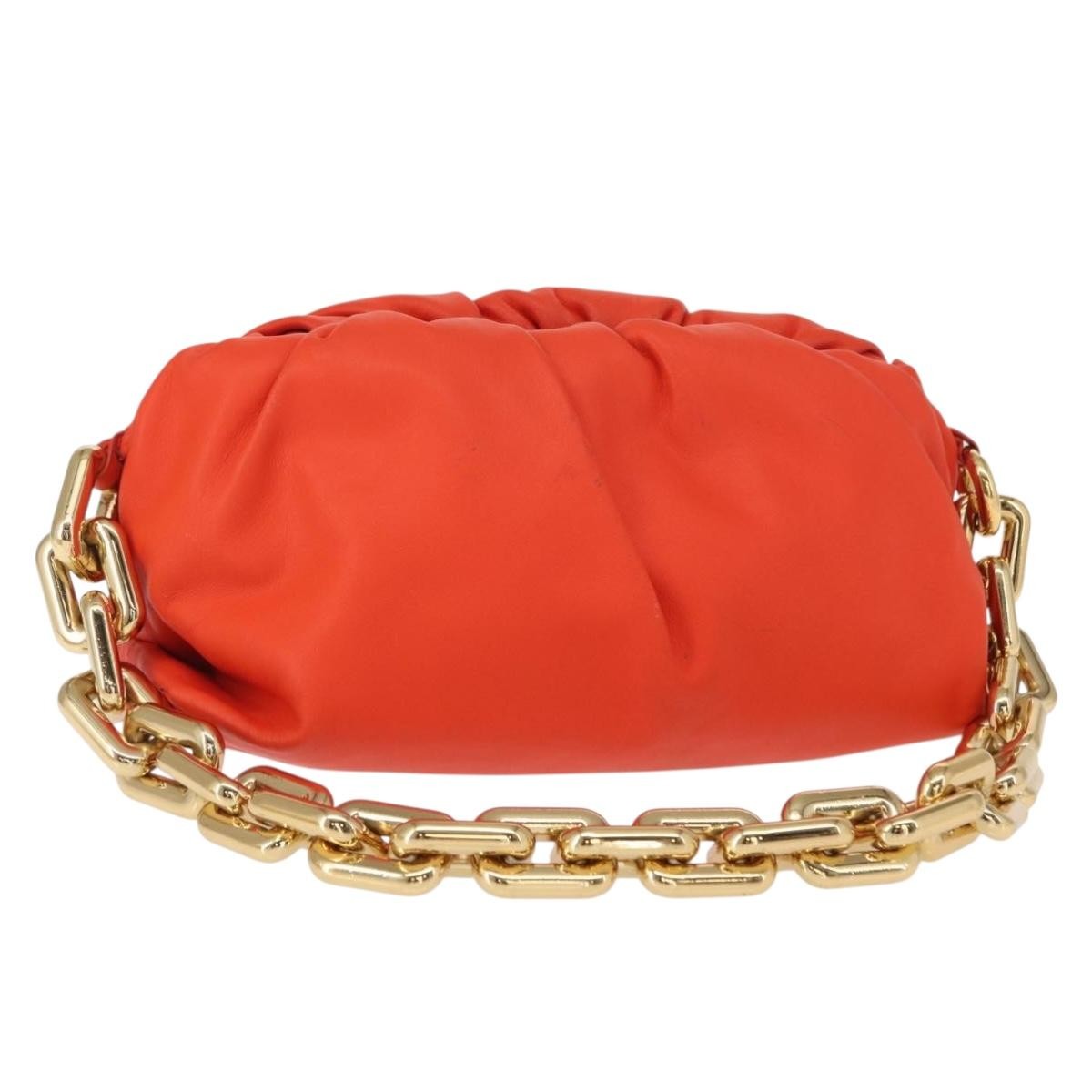 Bottega Veneta The Chain Pouch Leather, ORANGE, LEATHER, Clutche & pouche