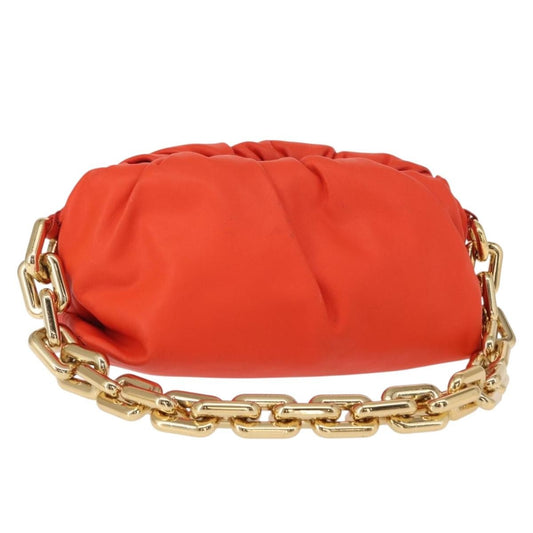 Bottega Veneta The Chain Pouch Leather, ORANGE, LEATHER, Clutche & pouche