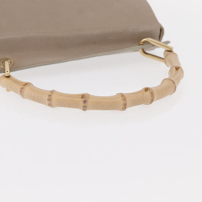 Gucci Vintage Bamboo Handle Bag Leather, BEIGE, LEATHER, Handbag