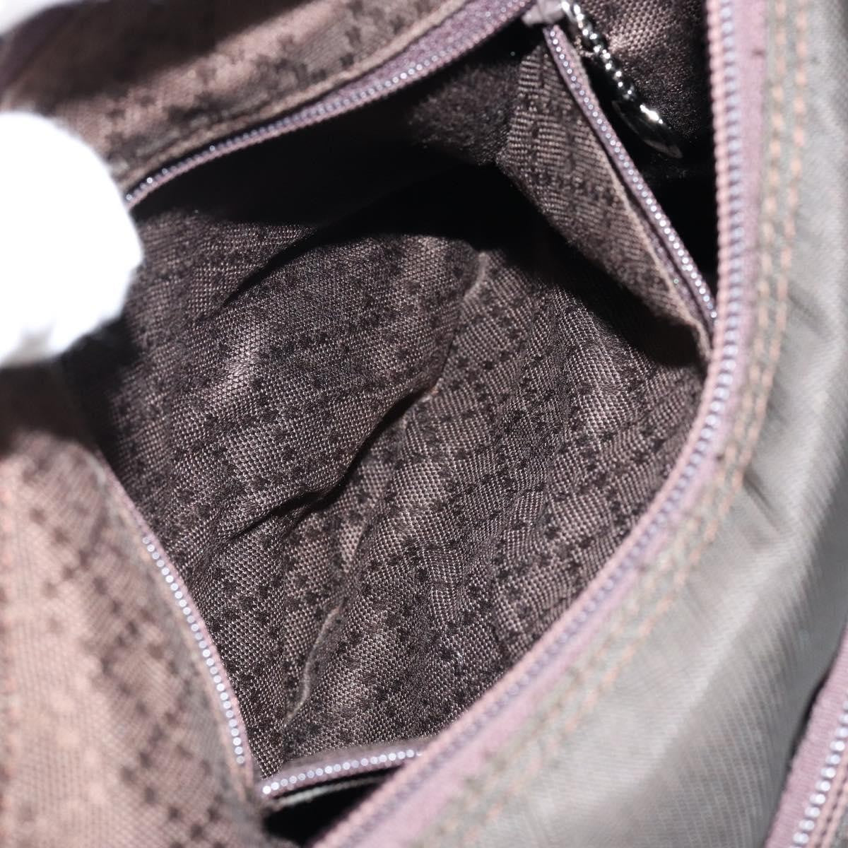 Gucci Vintage Bamboo Handle Bag Nylon, BROWN, NYLON, Handbag