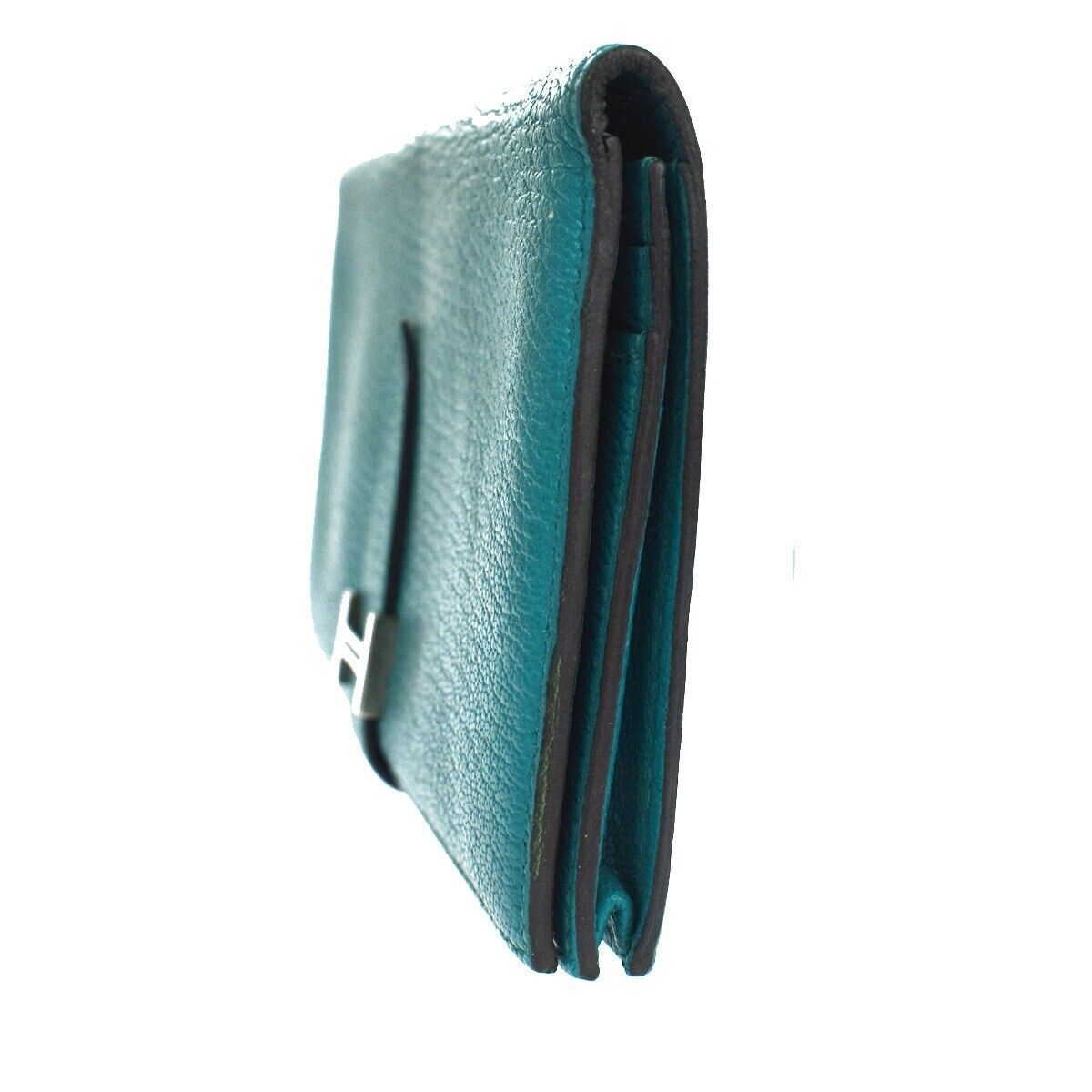 Hermes Bearn Wallet Chevre Mysore, BLUE, LEATHER, Wallets