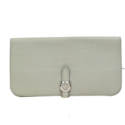 Hermes Dogon Duo Combined Wallet Leather, GRAY, LEATHER, Wallets