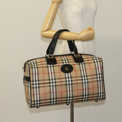 Burberry Vintage Duffle Bag Haymarket Coated Canvas, BEIGE, CANVAS, Travel bag