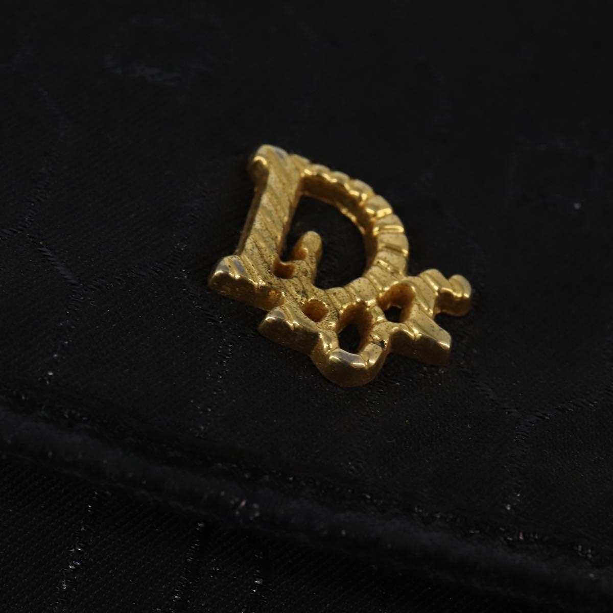 Christian Dior Vintage Honeycomb Flap Crossbody Bag Coated Canvas, BLACK, CANVAS, Clutche & pouche