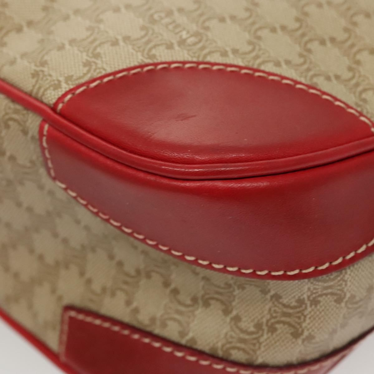 Celine Macadam Shoulder Bag Canvas, BEIGE, CANVAS, Shoulder bag