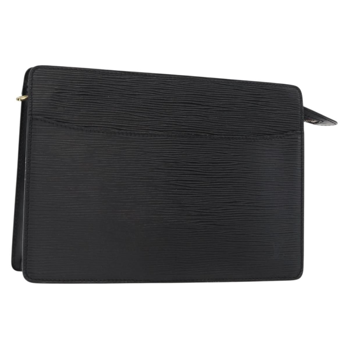 Louis Vuitton Pochette Homme Epi Leather, BLACK, LEATHER, Clutche & pouche