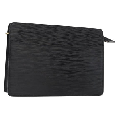 Louis Vuitton Pochette Homme Epi Leather, BLACK, LEATHER, Clutche & pouche