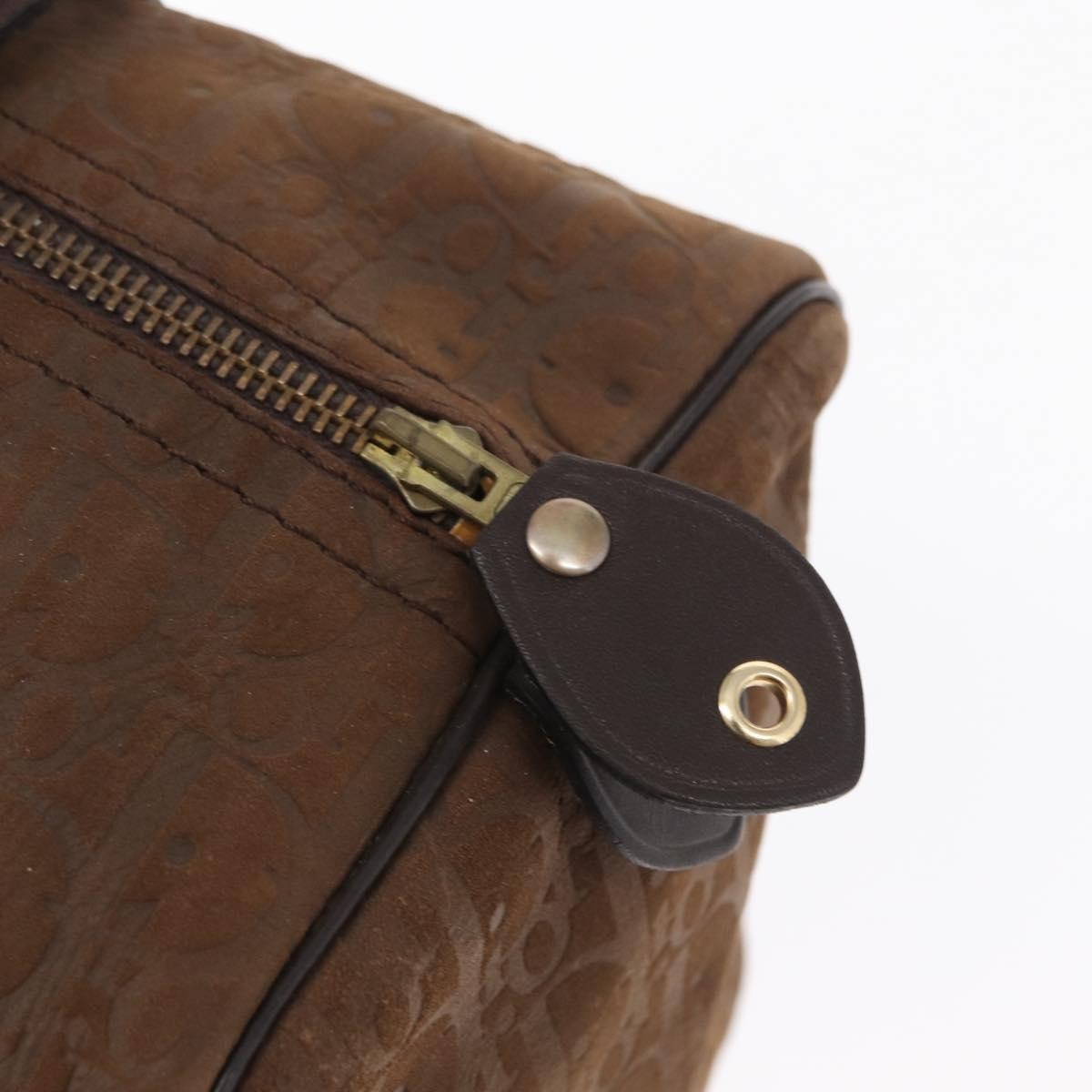 Christian Dior Vintage Trotter Boston Bag Canvas, BROWN, CANVAS, Travel bag