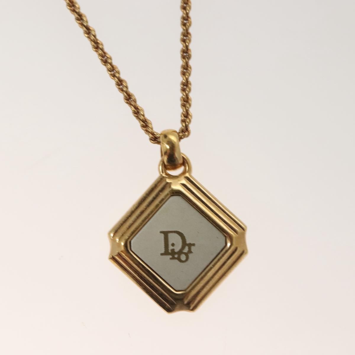 Christian Dior Vintage Dior Logo Necklace Metal, GOLD, METAL, Necklace
