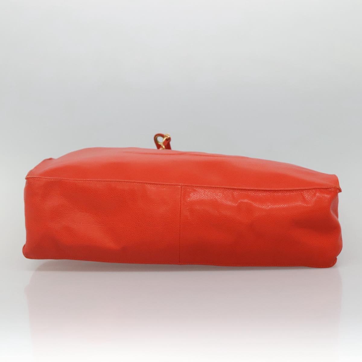 Chanel Grand Shopping Tote Quilted Calfskin, ORANGE, LEATHER, Tote bag