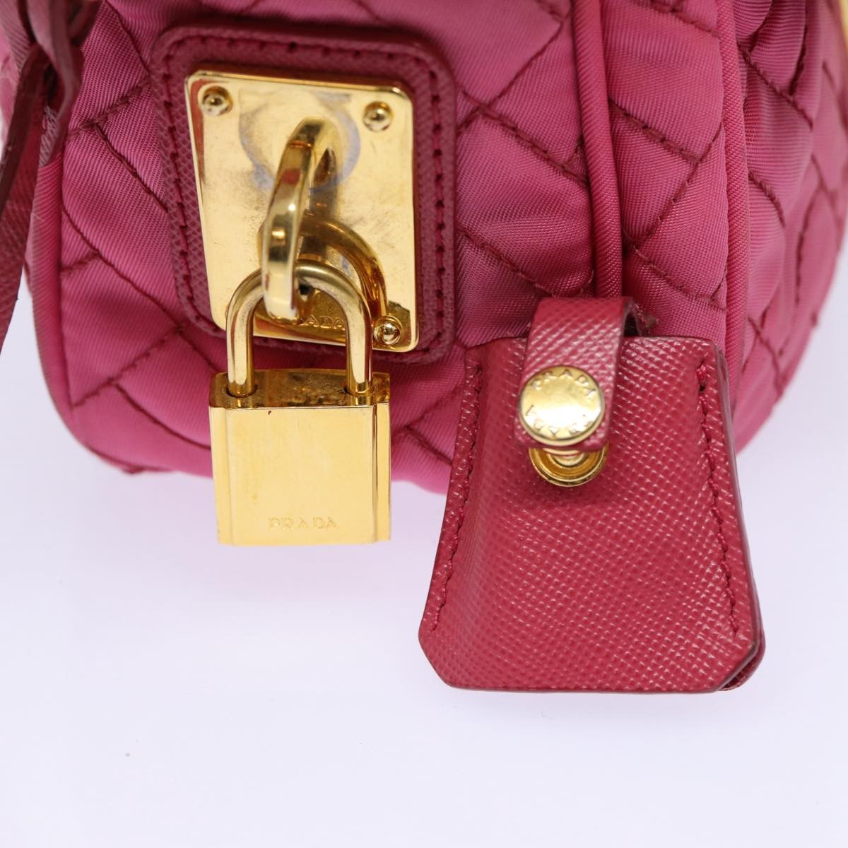 Prada Vintage Shoulder Bag Quilted Tessuto, PINK, NYLON, Shoulder bag