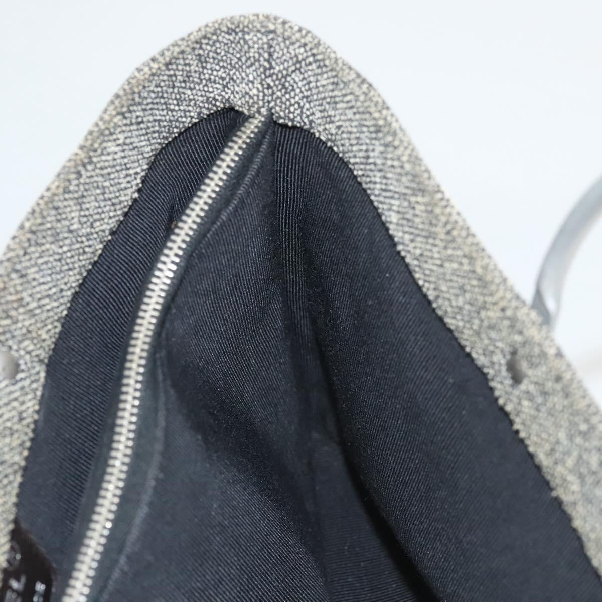 Chanel Vintage Chocolate Bar Tote Quilted Canvas, GRAY, CANVAS, Tote bag