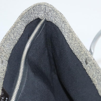 Chanel Vintage Chocolate Bar Tote Quilted Canvas, GRAY, CANVAS, Tote bag