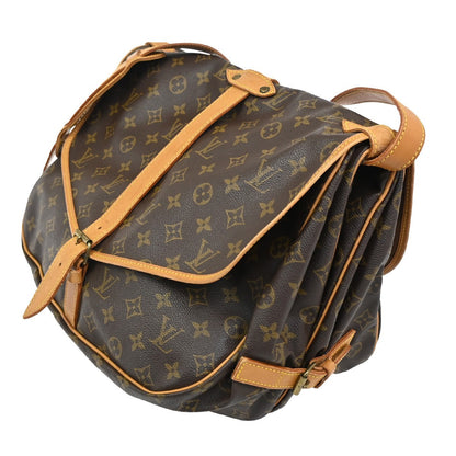 Louis Vuitton Saumur Handbag Monogram Canvas, BROWN, CANVAS, Shoulder bag