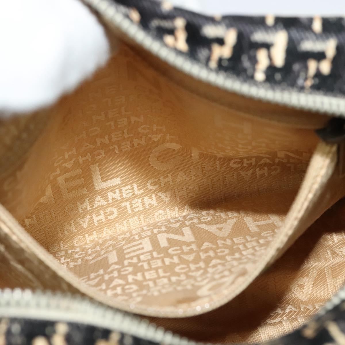 Chanel Vintage Clover Camera Bag Printed Canvas, BLACK, CANVAS, Shoulder bag