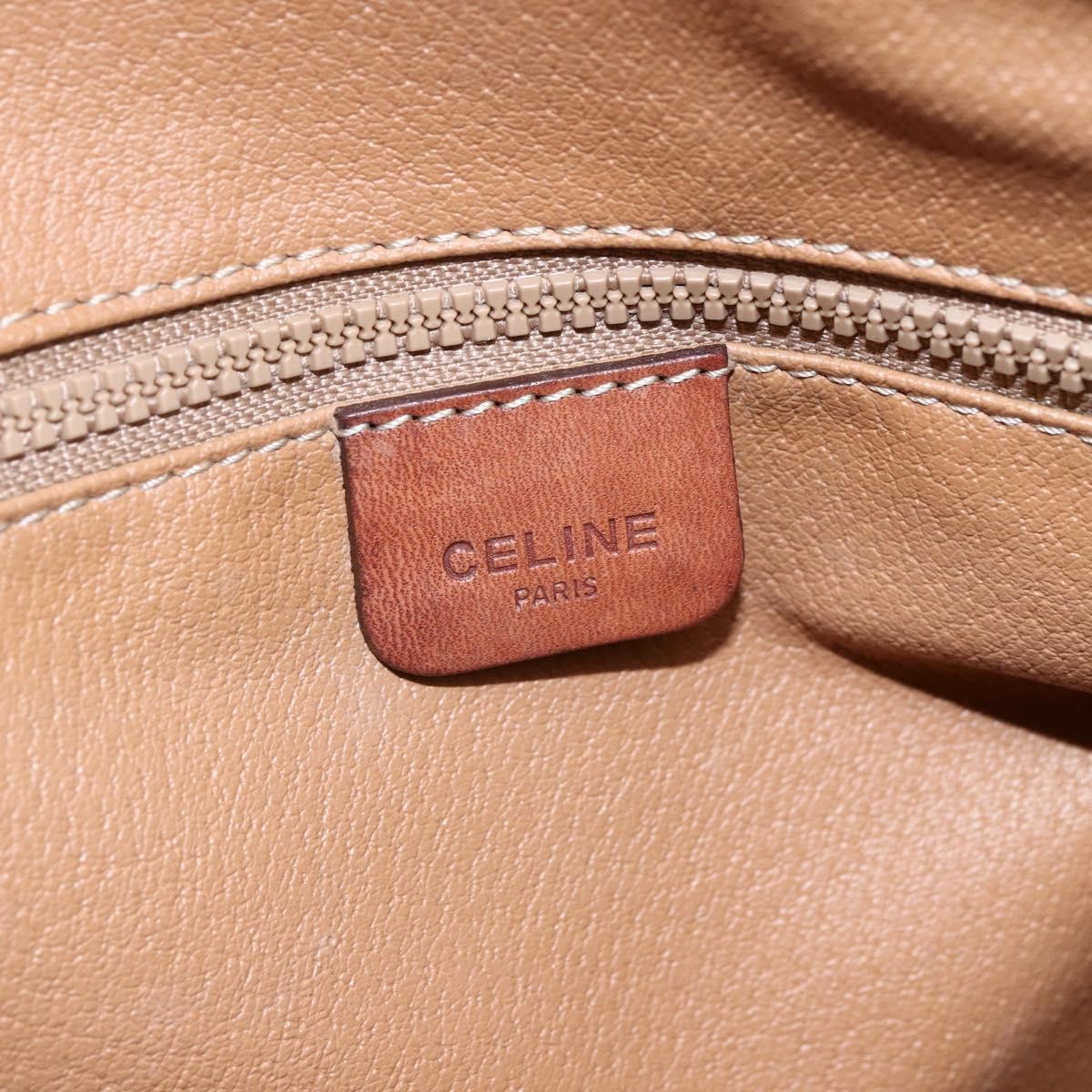 Celine Vintage Macadam Handbag Canvas and Leather, BROWN, CANVAS, Handbag