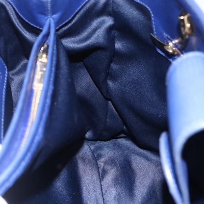 Salvatore Ferragamo Vara Bow Chain Tote Leather, BLUE, LEATHER, Tote bag