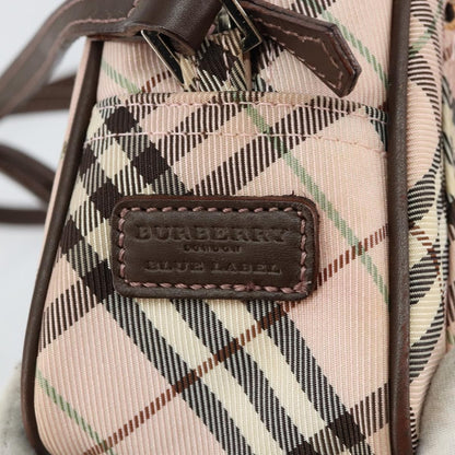 Burberry Nova Check Blue Label Nylon, PINK, CANVAS, Travel bag