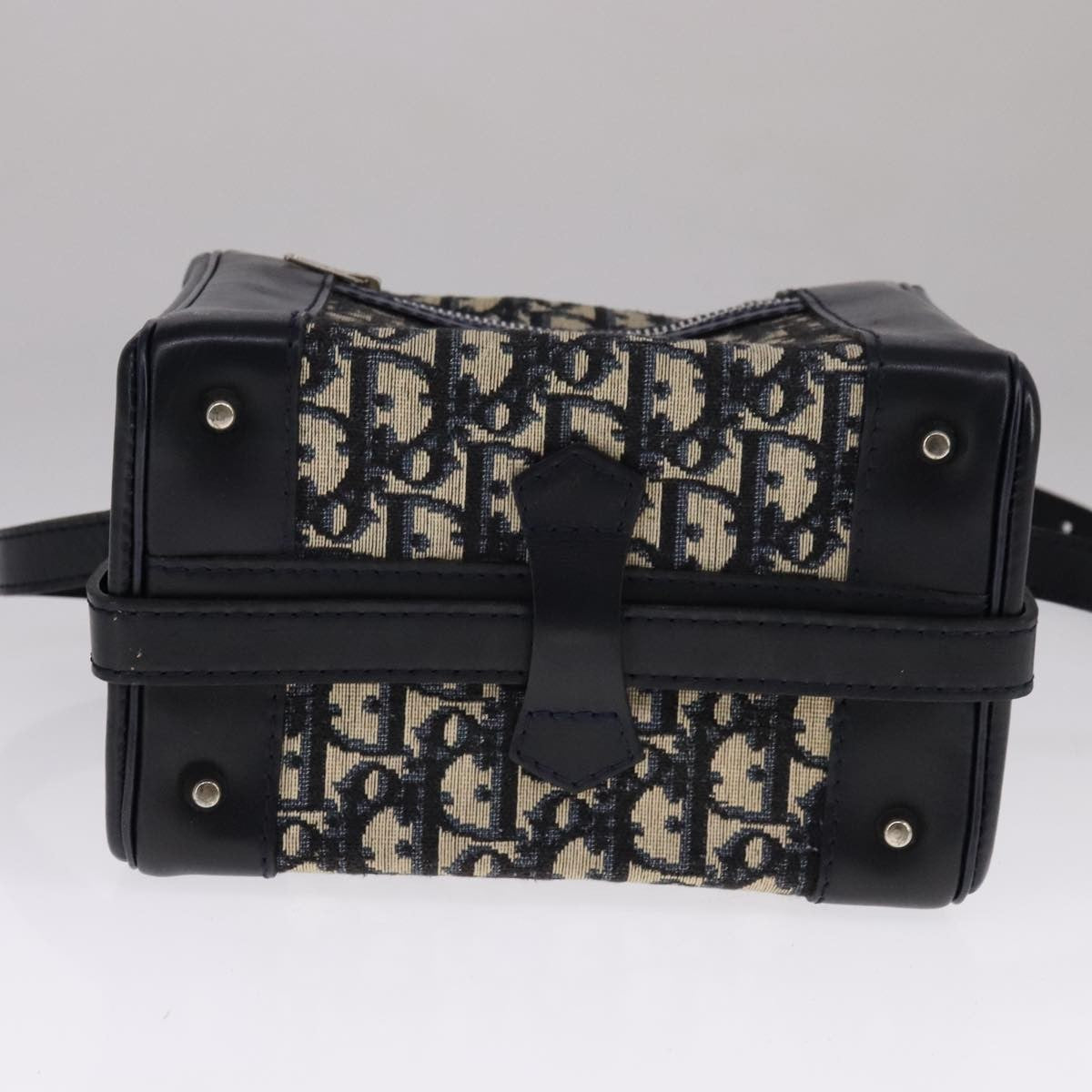 Christian Dior Trotter Oblique canvas et cuir, NAVY, CANVAS, Shoulder bag