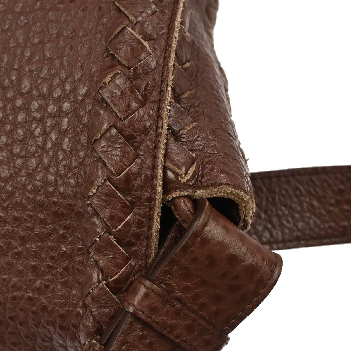 Bottega Veneta Vintage Shoulder Bag Intrecciato Leather, BROWN, LEATHER, Shoulder bag
