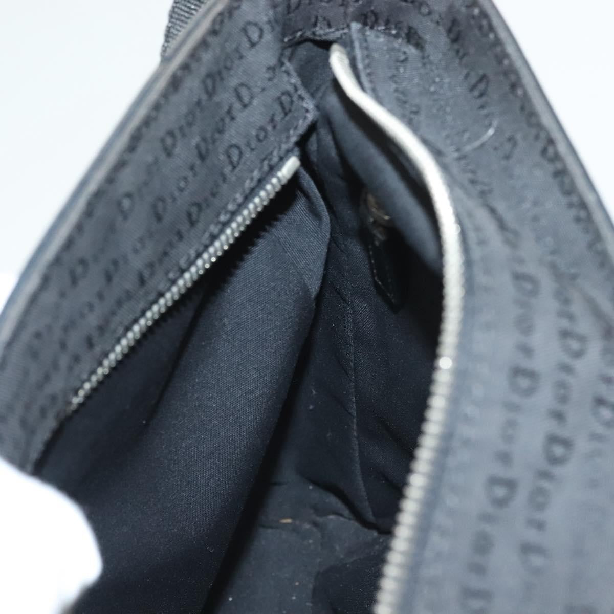 Christian Dior Vintage Zip Shoulder Bag Diorissimo Canvas, BLACK, CANVAS, Shoulder bag