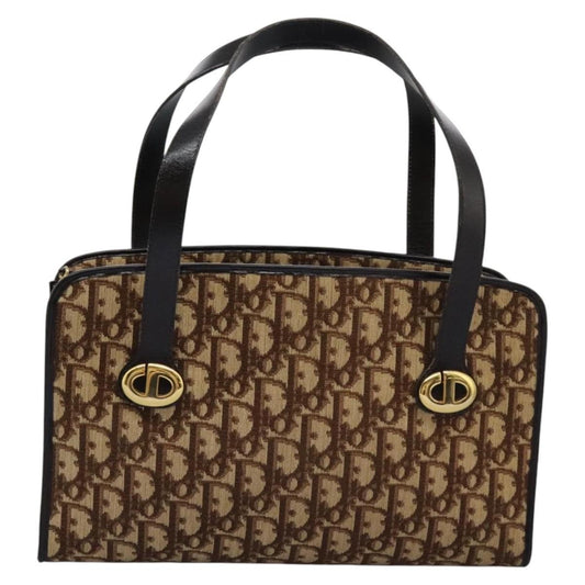 Christian Dior Vintage CD Trotter Handbag Canvas, BROWN, CANVAS, Handbag