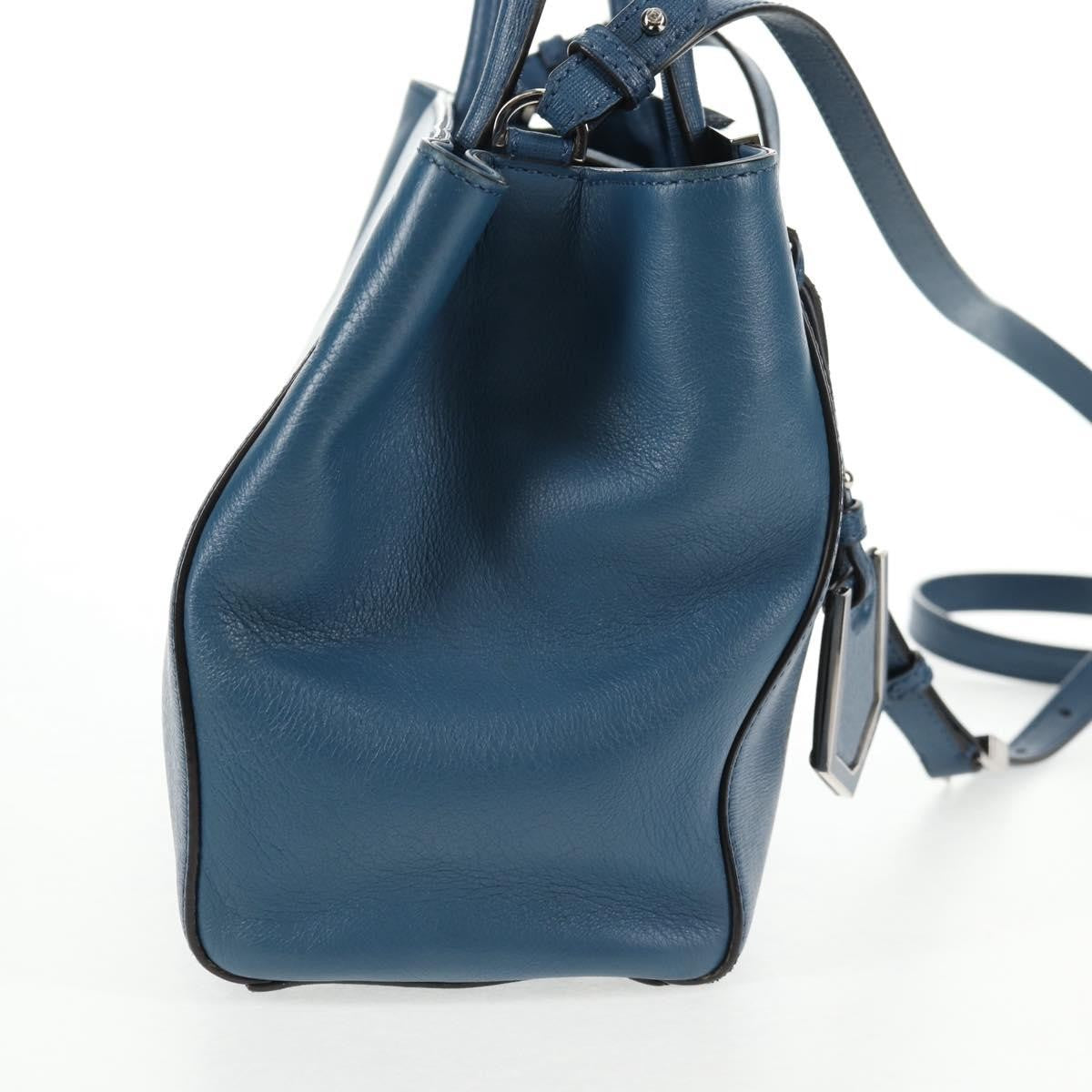 Fendi 2Jours Bag Leather, BLUE, LEATHER, Handbag