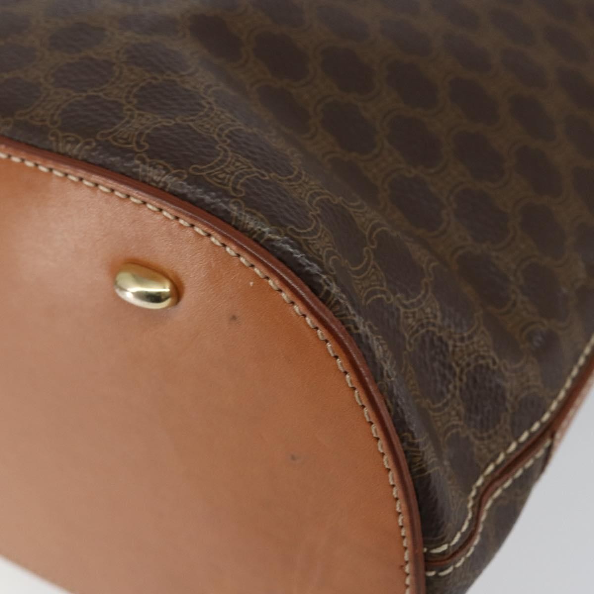 Celine Vintage Macadam Handbag Macadam, BROWN, CANVAS, Handbag