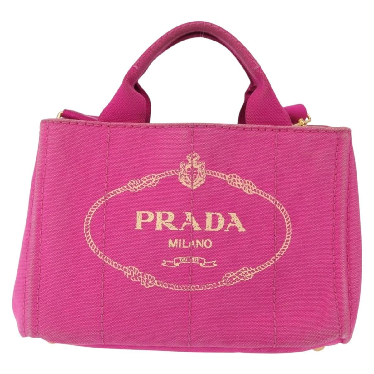 Prada Canapa Open Tote Canvas, PINK, CANVAS, Shoulder bag