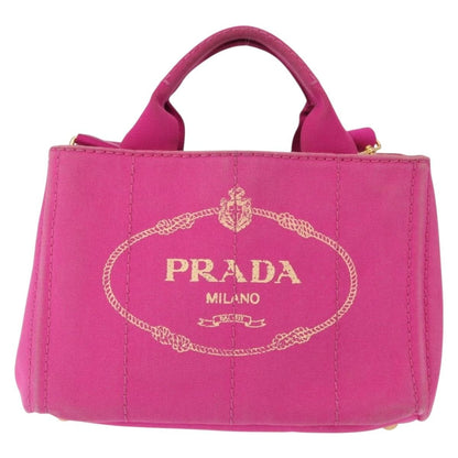 Prada Canapa Open Tote Canvas, PINK, CANVAS, Shoulder bag