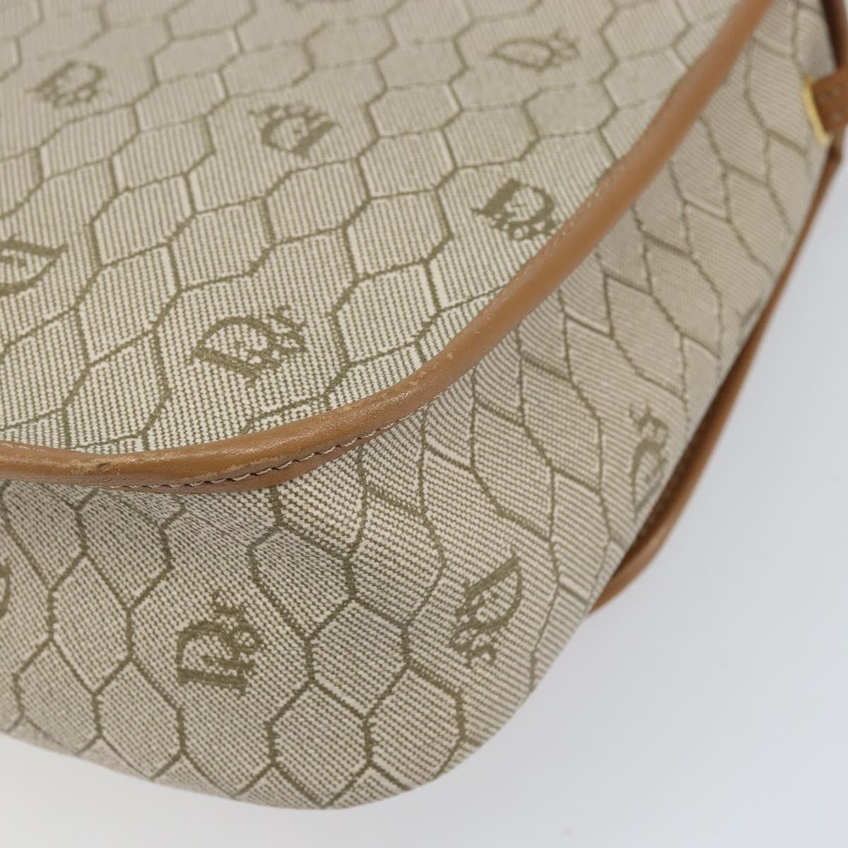 Christian Dior Vintage Honeycomb Shoulder Bag Canvas, BEIGE, PVC,CANVAS, Shoulder bag