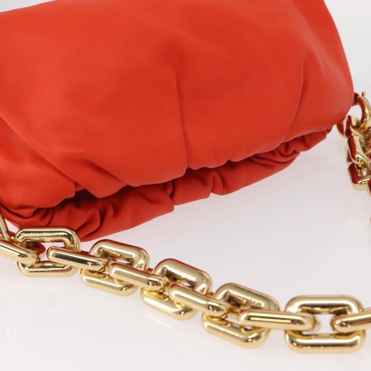 Bottega Veneta The Chain Pouch Leather, ORANGE, LEATHER, Clutche & pouche