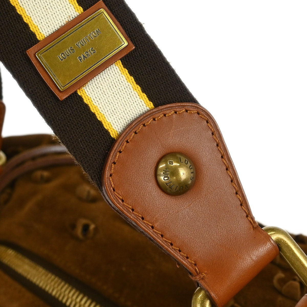 Louis Vuitton Onatah Hobo Suede, BROWN, SUEDE, Handbag