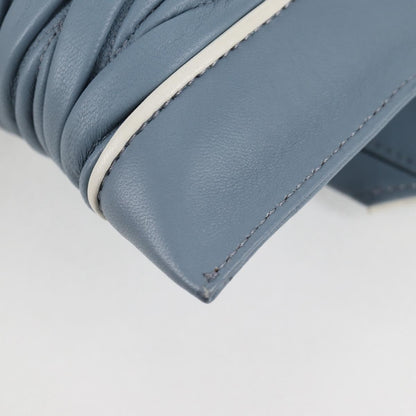 Miu Miu Madras Chain Clutch Matelasse Leather with Glitter, BLUE, LEATHER, Shoulder bag