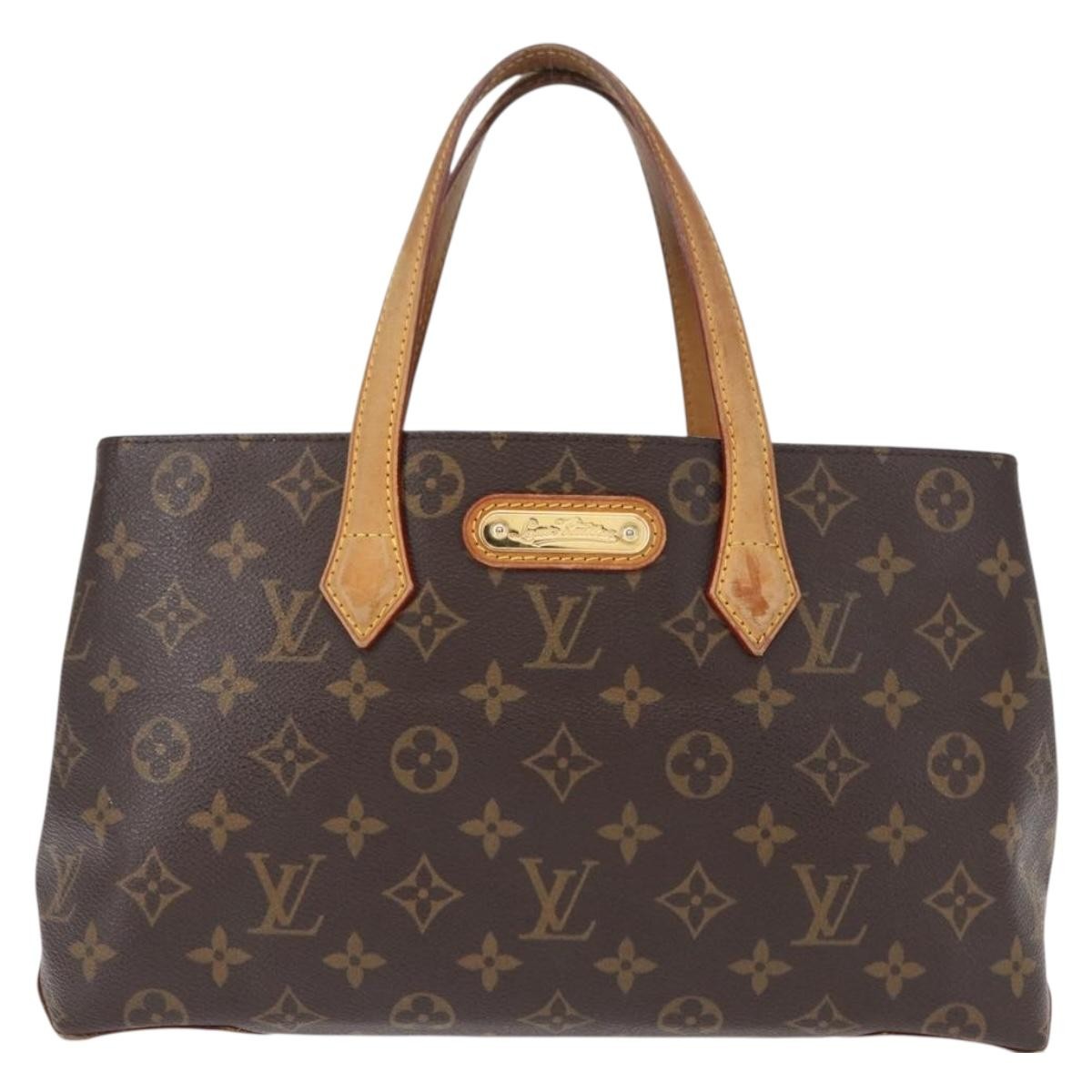 Louis Vuitton Wilshire Handbag Monogram Canvas, BROWN, CANVAS, Handbag