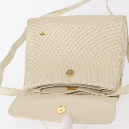 Bally Vintage Handbag Quilted Leather, BEIGE, LEATHER, Handbag