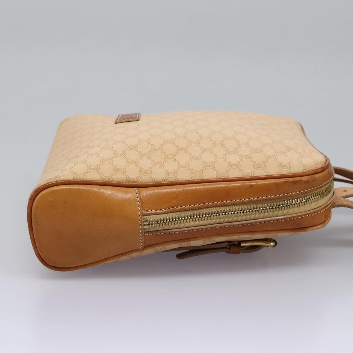 Celine Vintage Macadam Backpack Canvas and Leather, BEIGE, CANVAS, Backpack