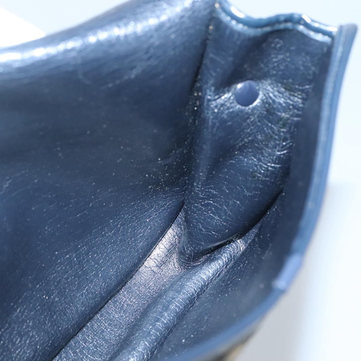 Christian Dior Vintage CD Logo Shoulder Bag Leather, NAVY, CANVAS, Shoulder bag