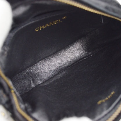 Chanel Vintage Tambourine Crossbody Bag Suede, BLACK, SUEDE, Clutche & pouche