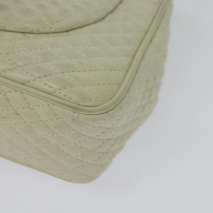 Bally Vintage Chain Shoulder Bag Quilted Leather, WHITE, LEATHER, Shoulder bag