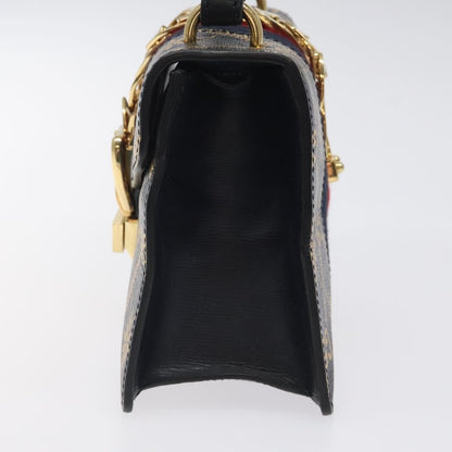 Gucci Sylvie Top Handle Bag Printed Leather, NAVY, LEATHER, Handbag