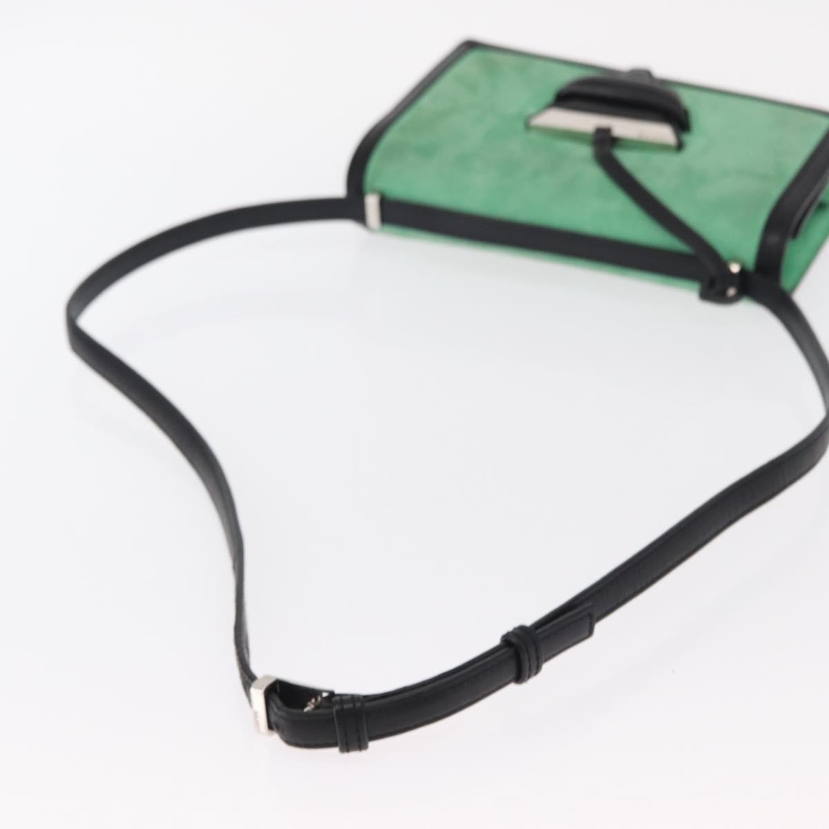 Loewe Barcelona Shoulder Bag Suede with Leather, GREEN, SUEDE, Shoulder bag